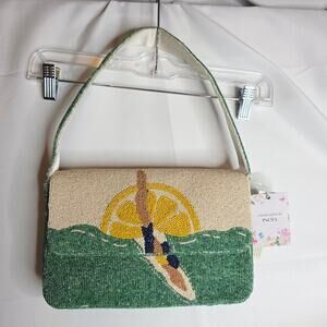 Made in India NWT Beaded Sunrise Flower Beach‎ Diver Swimmer Shoulder Bag Viral